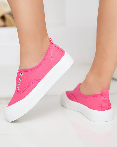OUTLET Baskets femme rose foncé avec une semelle plus épaisse Askol- Shoes