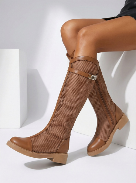 Royalfashion Bottines pour femmes à talons perforées Ovittole