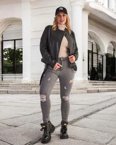Royalfashion Veste ramones en cuir écologique pour femme