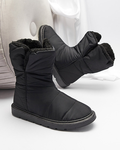 Bottes noires pour femmes a'la bottes de neige Kalioli- Footwear