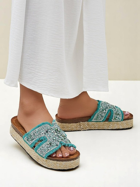 Royalfashion Sandales pour femmes avec décorations Candy Candy