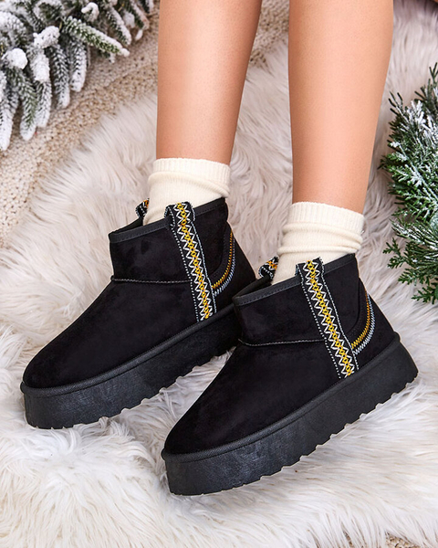 Royalfashion Bottes courtes pour femmes a'la bottes de neige avec ornement Erititta