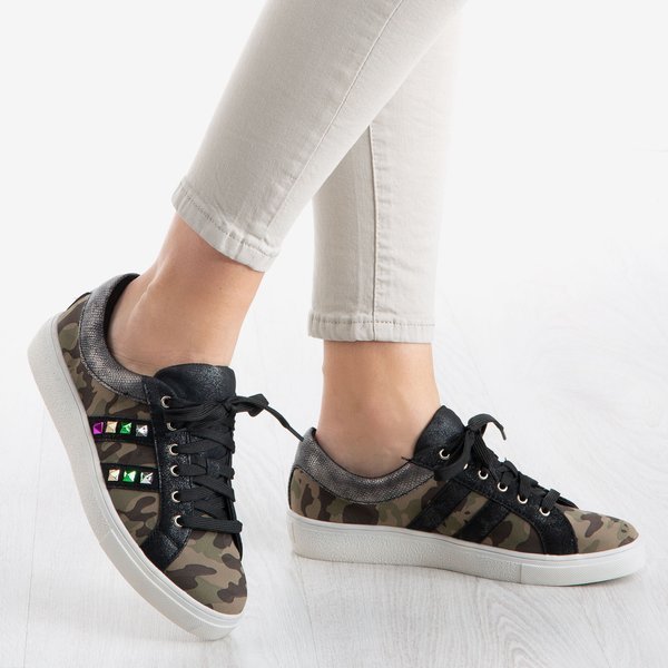 Sneakers camouflage ornées de clous colorés Strong Army - Chaussures 1