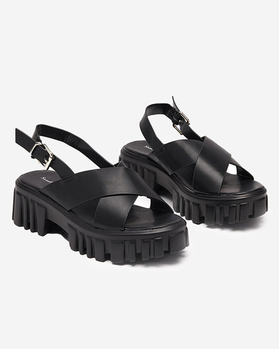 Sandales noires pour femme sur une semelle massive Otida - Footwear