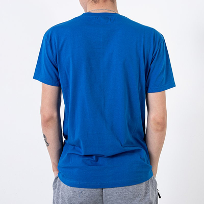 T-shirt homme en coton cobalt orné d'un imprimé et de l'inscription - Vêtements