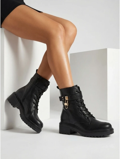 Bottines Élégantes en Cuir Noir pour Femmes Luna pour l'Automne