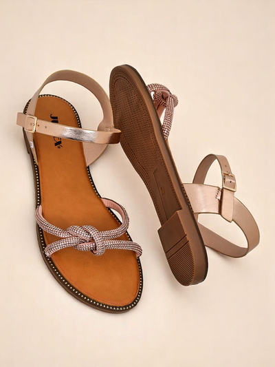 Royalfashion Sandales pour femmes avec strass décoratifs Bella Shine