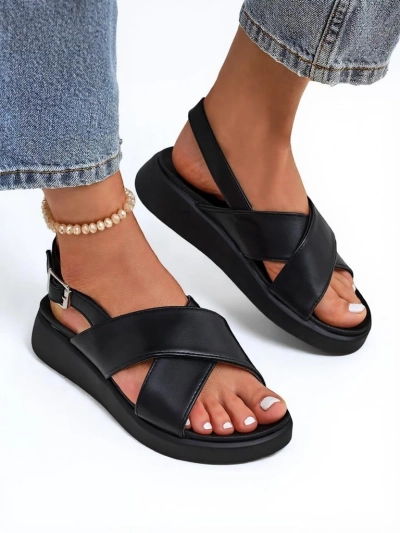 Royalfashion Sandales pour femmes Riva Star à semelle épaisse