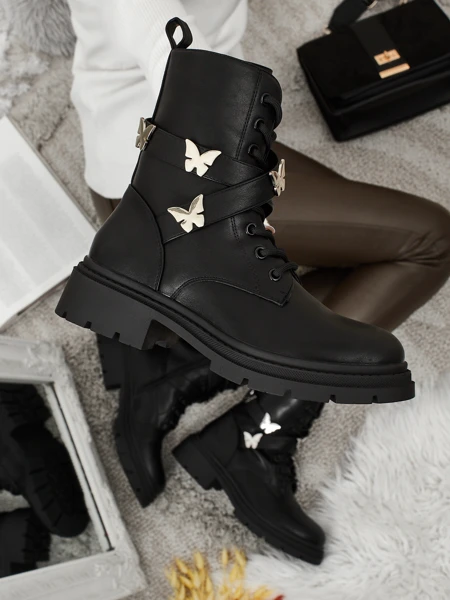 Bottines worker pour femmes avec décorations Motill