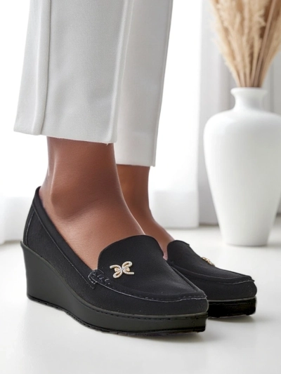 Royalfashion Mocassins pour femmes sur une petite semelle compensée Lomman