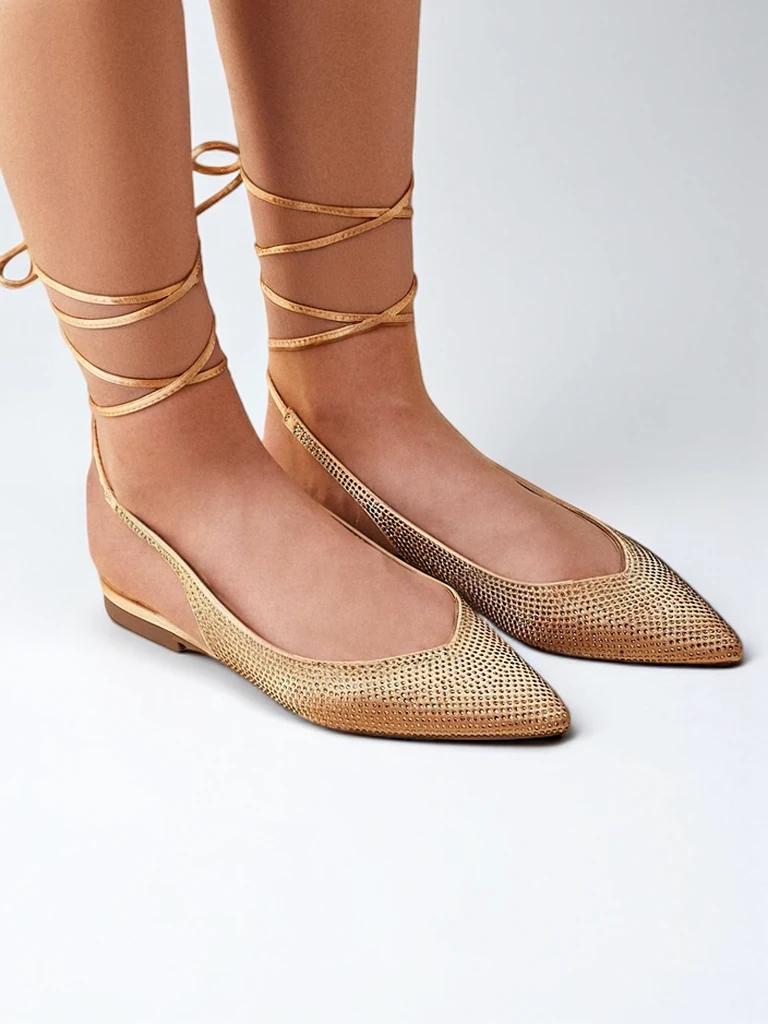 Royalfashion Ballerines pour femmes avec des rhinestones sans talon Daggas