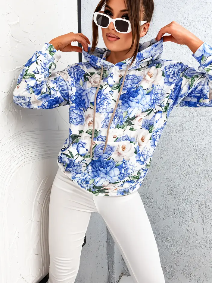 Sweatshirt floral féminin a'la velours Royalfashion
