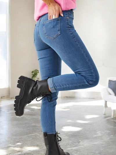 Jeans en coton pour femmes tapered Royalfashion