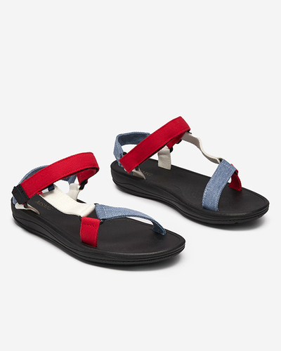 Sandales pour femme en tissu rouge Ojo- Footwear