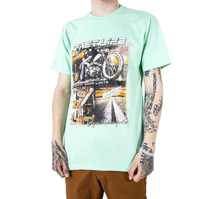 T-shirt homme en coton vert à imprimé - Vêtements