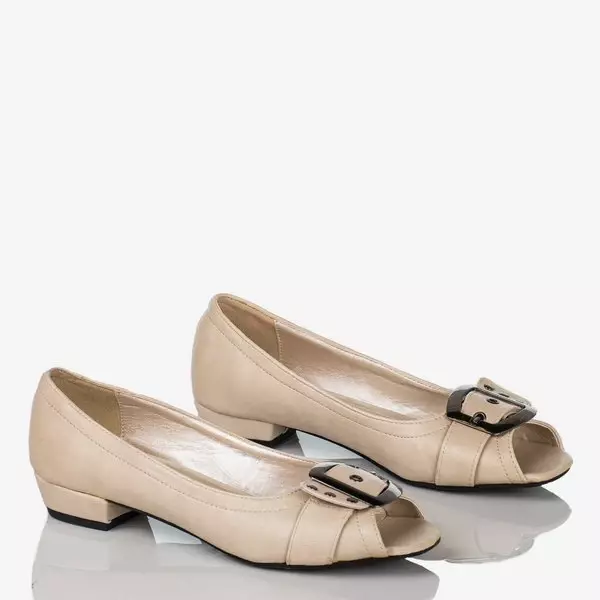 OUTLET Ballerines beiges en cuir écologique Milja - Chaussures