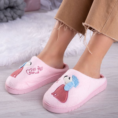 Chaussons roses avec le chien Skathi - Chaussures 1