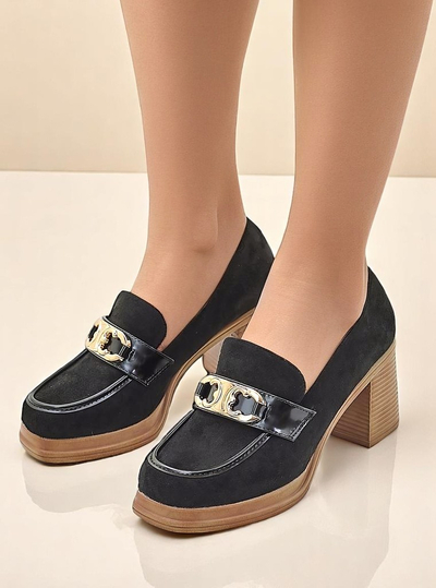 Mocassins pour femmes Royalfashion sur un talon bloc Qeroy