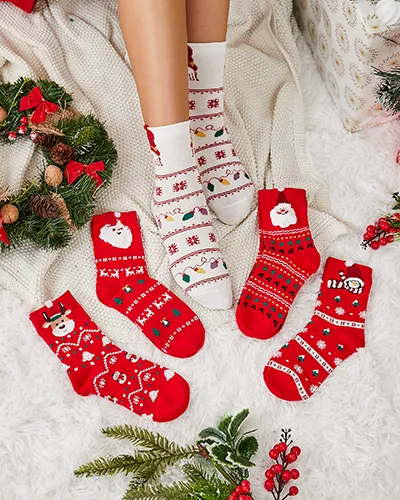 Royalfashion Chaussettes Longues de Vacances pour Femmes 5/pack