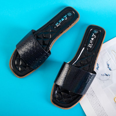 Babouche Serenis femme laquée noire - Chaussures