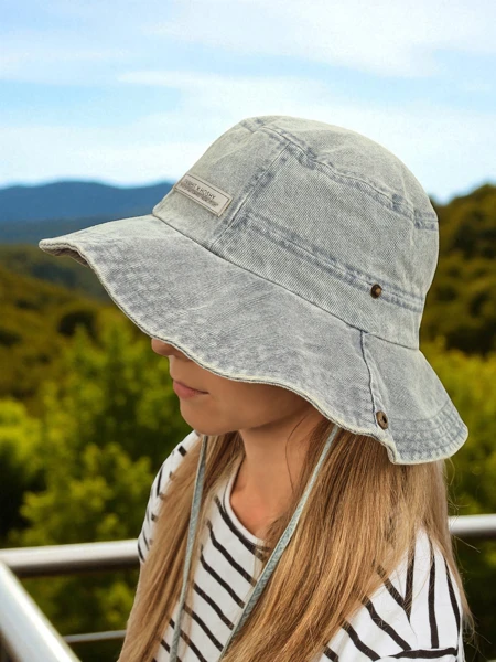 Chapeau de soleil en jean Kalos pour femmes - style antique et protection UV