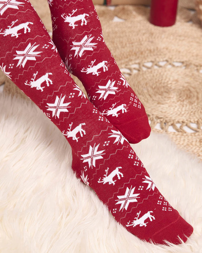Chaussettes de Noël pour femmes en bordeaux- Sous-vêtements