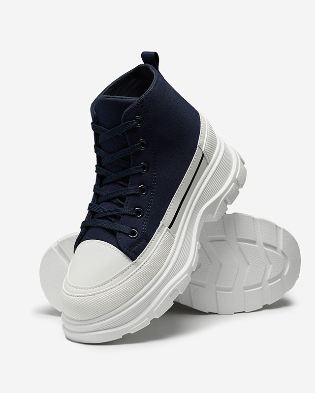 OUTLET Chaussures de sport hautes pour femmes de type tennis, bleu marine Dolla- Footwear