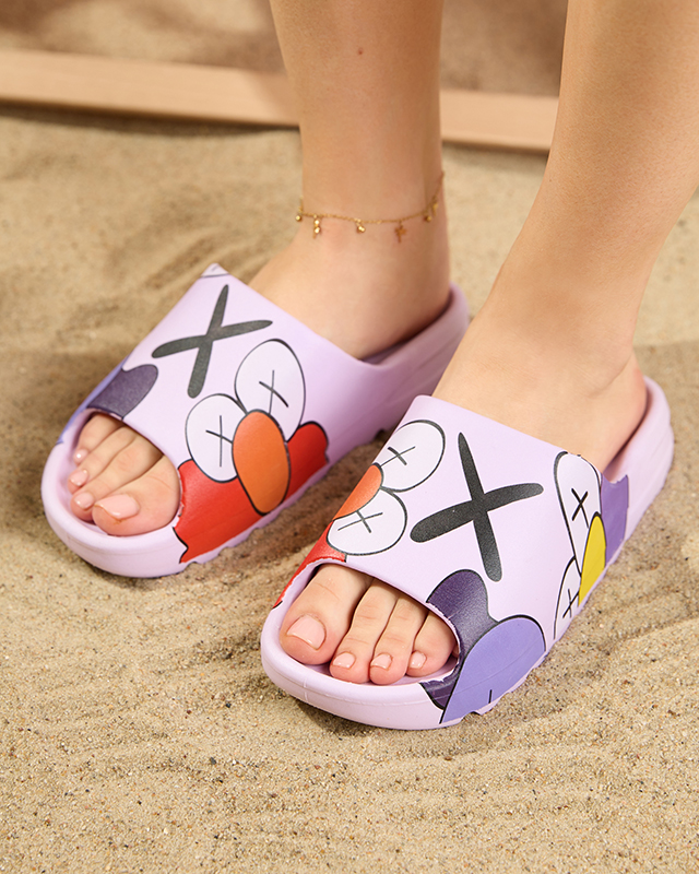 OUTLET Pantoufles violettes pour femmes Elmino - Footwear