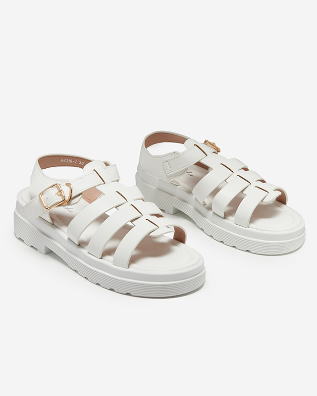 OUTLET Sandales blanches pour femme sur une semelle plus épaisse Gacino - Footwear