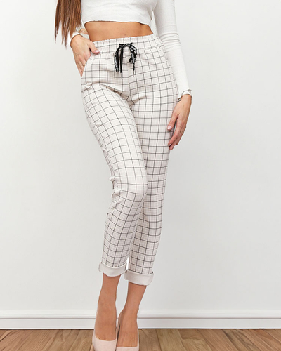 Royalfashion Pantalon à carreaux pour femme