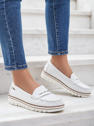 Mocassins Blancs Eleganza de la Collection Printemps