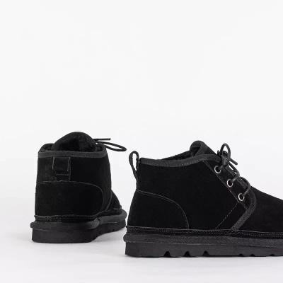 OUTLET Bottes de neige courtes noires à lacets enfant Tibilis- Chaussures