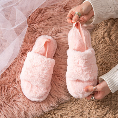 Chaussons en fourrure femme Fornaxa rose clair - Chaussures