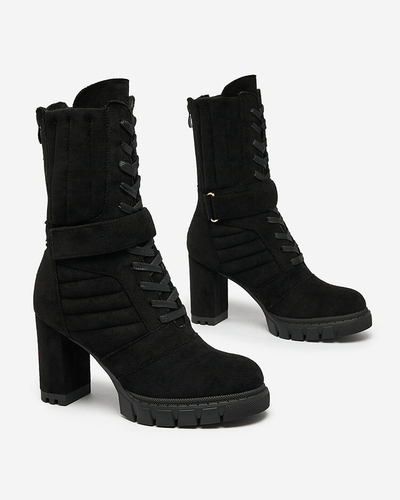 Royalfashion Bottes à talon aiguille Sehhra isolées pour femme, noires