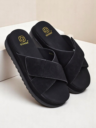Royalfashion Sandales plates pour femmes Evre