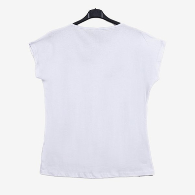 T-shirt femme blanc à imprimé velours - Vêtements