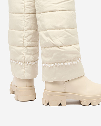 Royalfashion Bottes Ameroe couleur crème pour femme