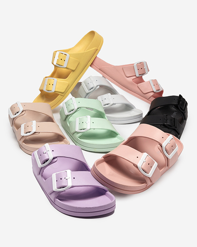 Chaussons blancs pour femme avec fermoirs. Teliwo - Footwear