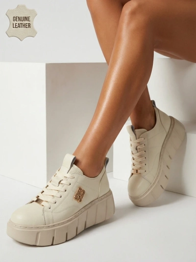 Sneakers de sport pour femmes en cuir naturel Sacerr