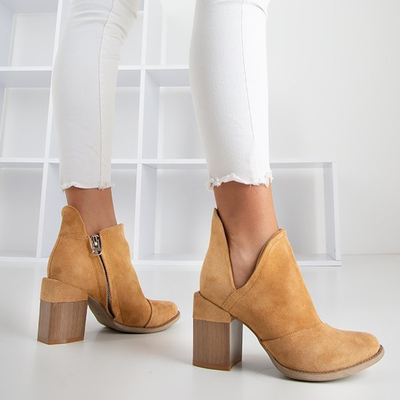 Bottines femme marron clair avec découpes Cintura - Footwear 1