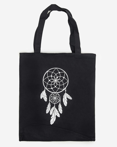 Sac en tissu noir avec imprimé - Accessoires