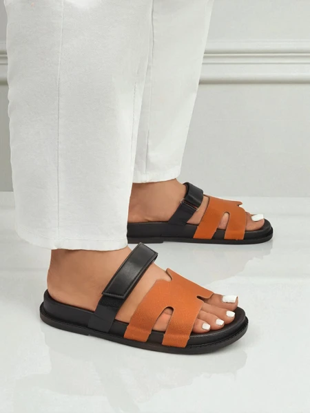 Royalfashion Sandales à enfiler pour femme en éco-cuir FlexiComfi