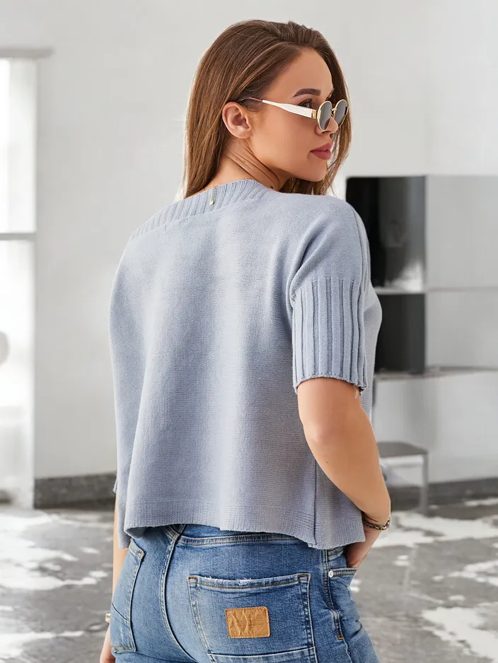 Pull en viscose pour femmes Royalfashion avec manches courtes