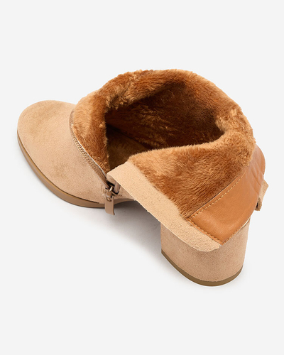 Royalfashion Bottes basses à talon aiguille pour femme en marron clair Dogdas