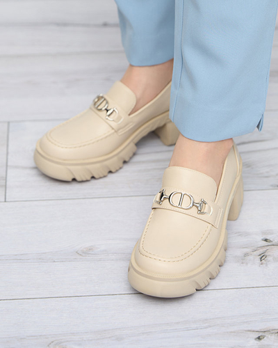 Chaussures pour femmes beiges sur une semelle Terima massive - Footwear