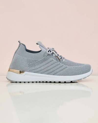 Royalfashion Chaussures de sport en tissu pour femmes Amgent