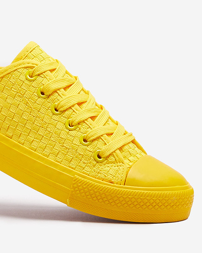 Baskets jaunes pour femmes avec gaufrage Aklina - Chaussures