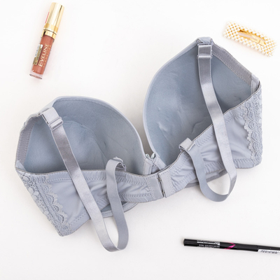 Soutien-gorge en dentelle gris pour femmes - Sous-vêtements