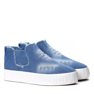 Slip on z cholewką w kolorze jasnego jeansu Here With You- Obuwie