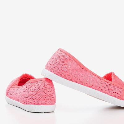 Ballerine rose fluo à enfiler - dentelle Noremies - Chaussures 1